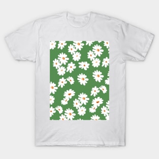 green daisy floral pattern T-Shirt